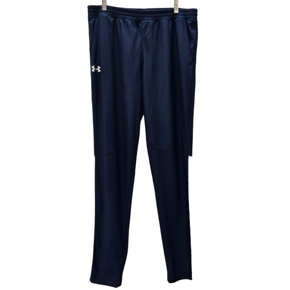 Under Armour Pants Mens Size Extra Large Lightweight Fitted Knit Blue White - Picture 2 of 15